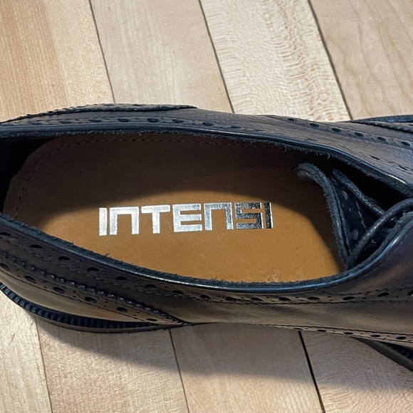 NWB Intensi Black Leather Oxford Men’s Shoes - Sz 42 - Picture 12 of 15